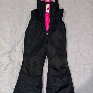 Girls Faded Glory Black and Pink Kids Overalls Bib